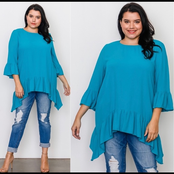 (Plus) Beautiful turquoise tunic - Picture 1 of 3